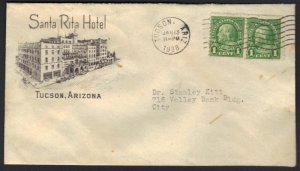 US 1938 TUCSON, ARIZONA SANTA RITA HOTEL COVER