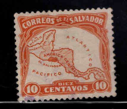 El Salvador Scott 500 Used map stamp