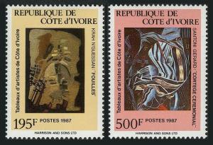 Ivory Coast 841-842,MNH.Mi 955-956. Paintings by local artists,1987.