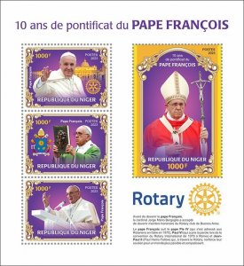 NIGER - 2023 - Pope Francis Pontificate - Perf 4v Sheet - Mint Never Hinged