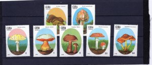 CUBA 1988 FLORA/MUSROOMS SET OF 7 STAMPS MNH