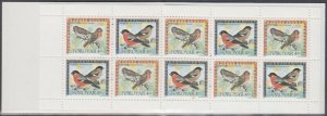 FAROE ISLANDS Sc# 314a.1 COMPLETE BOOKLET with 5 PAIRS of SC# 313-4 BIRDS