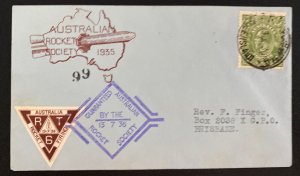 1936 Queensland Australia Rocket Mail Flight Cover To Brisbane