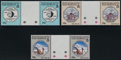 South Georgia 124-6 Gutter Pairs MNH International Geophysical Year