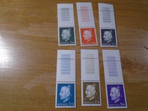 Monaco  #  938/940/942-43/945/947  MNH