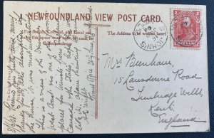 1908 St Johns Newfoundland Picture Postcard  Cover To England Sunset On The Humb