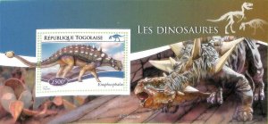 A8850 - TOGO  -ERROR MISPERF  Stamp Sheet - 2014 PREHISTORICS DINOSAURS