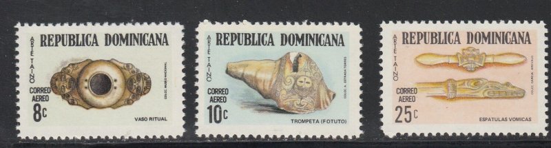 Dominican Republic # C194-196. Taino Art, Mint NH, 1/2 Cat.