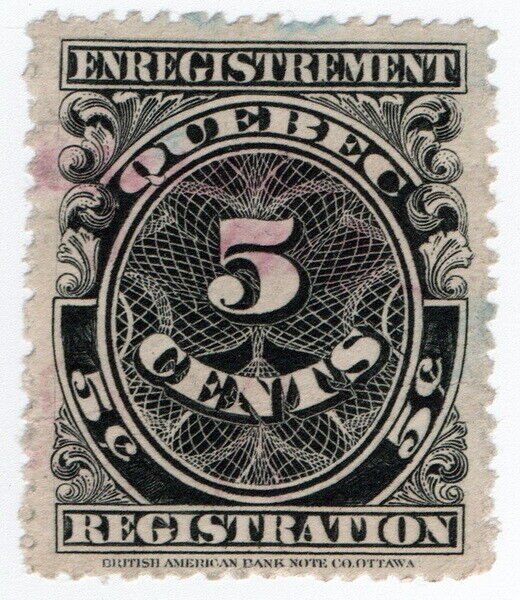 (I.B) Canada Revenue : Quebec Registration 5c (1918)