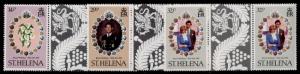 St Helena 353-5 Gutter Pairs MNH Prince Charles, Princess Diana, Flowers