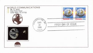 1988 FDC, #2282, E Stamp, Dome, pair