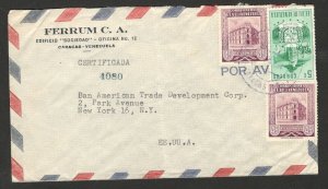 VENEZUELA TO USA  - AIRMAIL OFFICIAL LETTER - CERTIFICADA - 1954.