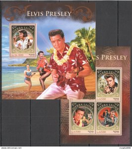 2016 Sierra Leone Music Legend Elvis Presley Kb+Bl ** Stamps St400