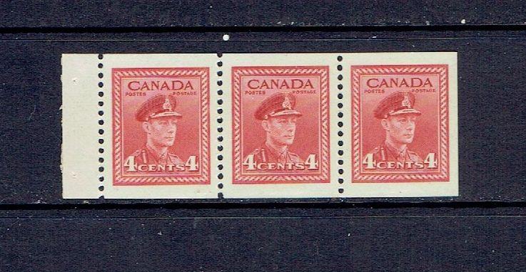 CANADA 1943 KG VI BOOKLET PANE - SCOTT 254b - MNH