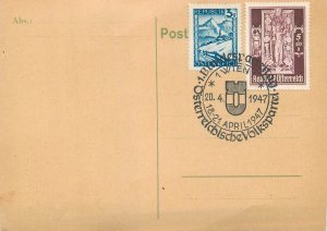 E0061 Austria postal card special postmark Austrian People's Party Vienna 1947