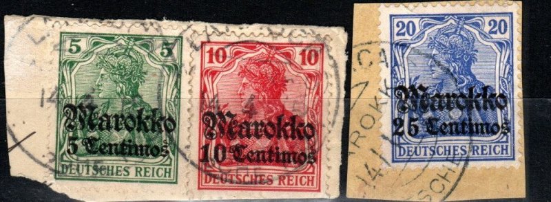 Germany Offices In Morocco #46-8 F-VF Used  CV $3.50 (X8203)