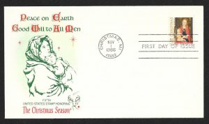 UNITED STATES FDC 5¢ Christmas 1966 Fleetwood