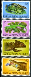 PAPUA NEW GUINEA 1978 LIZARDS Set Sc 478-481 MNH