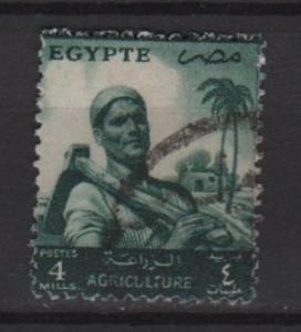  	 Egypt 1954 - Scott 371 used - 4 m, Farmer
