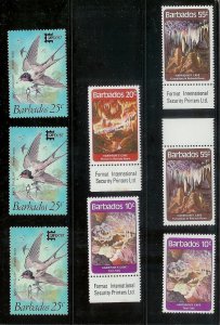 BARBADOS Large stamp accumulation Most MNH plate blocks gutter pairs Much value!