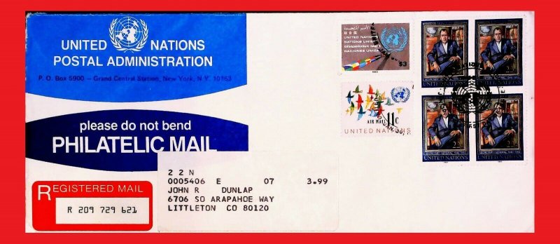 ZAYIX - United Nations / UN covers 1987 registered FDC / Tyrgve Lie Sec. General