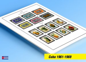 COLOR PRINTED CUBA 1961-1969 STAMP ALBUM PAGES (114 illustrated pages)