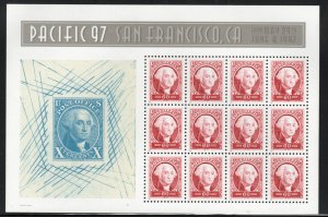 ALLY'S US Plate Block Scott #3140 60c Washington - Pacific '97 [12] MNH [F-3b2]