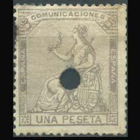 SPAIN 1873 - Scott# 198 Espana 1p Used punch cancel