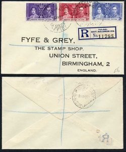 Solomon Is 1937 Coronation on a Cover