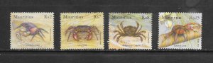 CRABS - MAURITIUS #1027-30   MNH