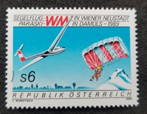 Austria Gliding & Paraski World Championships 1989 Airplane Sport (stamp) MNH