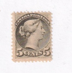 CANADA # 38 FVF-MNH 5cts SMALL QUEEN CAT VALUE $900 STARTS AT A VERY FAIR 20%