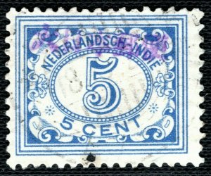 NED-INDIE 5c Stamp WW2 Jap Occ DAI NIPPON 大日本 Violet Used Indonesia LGREEN67