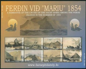 Faroe 442 ah sheet,MNH. 1854 Cruise of Yacht Maria.2004.