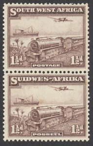 South West Africa Sc# 110 MNH vert pair 1937 1½p Mail Transport