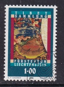 Liechtenstein   #1002  cancelled 1993  Tibetan art  1fr