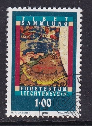 Liechtenstein   #1002  cancelled 1993  Tibetan art  1fr