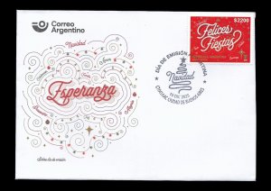 #75418C ARGENTINA 2025 CHRISTMAS HAPPY NEW YEAR, RELIGION FDC