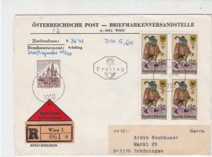 Austria 1967 Wien Cancels Registered FDC Multi Man Posting Stamps Cover Ref27503