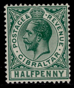 GIBRALTAR GV SG89, ½d green, M MINT.