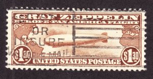 US C14 $1.30 Graf Zeppelin Air Mail Used XF SCV $400