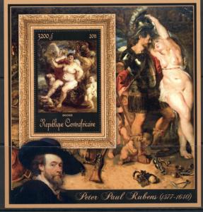 Central Africa Art Nude Erotic Peter Paul Rubens complete MNH stamp set