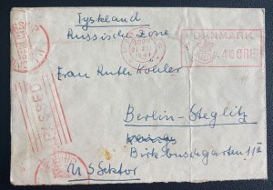 1947 Viborg Denmark Internment Camp Meter Cancel Cover To Berlin Germany