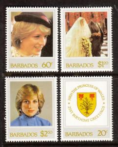 Barbados Princess Diana 585-8 MNH VF