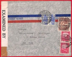 aa3614  - COLOMBIA  - POSTAL HISTORY -  Censored  AIRMAIL COVER to the USA 1943