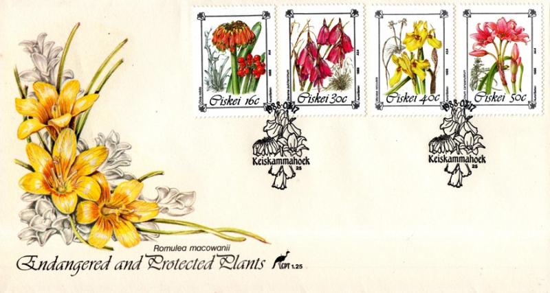 Ciskei - 1988 Protected Flowers FDC SG 123-126