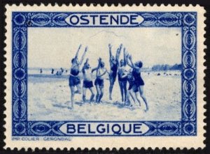 Vintage 1930's Belgium Tourism Poster Stamp Ostende Unused