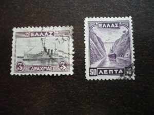 Stamps - Greece - Scott# 326, 330 - Used Part Set of 2 Stamps