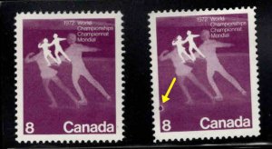 CANADA Scott 559 MH* stamps 1 with print fault