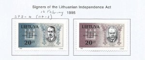 LITHUANIA - 1995 - Signers of Independence Act -  Perf 2v Set - M L H